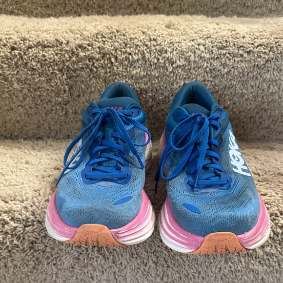 Hoka Women's Athletic Shoes in Blue and Pink - Picture 2 of 7